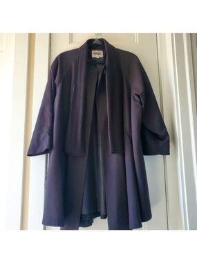 Pizazz Vintage Black Pleated Collar Swing Coat Women's Size 7 Small/Medium